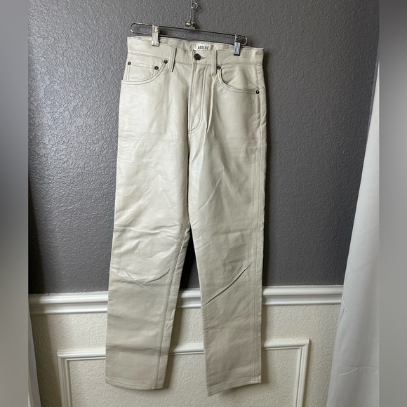 Agolde Recycled Leather Fitted 90s Pants‎ size 26 - Picture 4 of 16